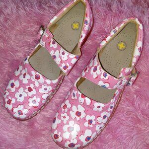 Dr. Martens Pink White Floral 9A58 Mary Janes New 11 10 43
